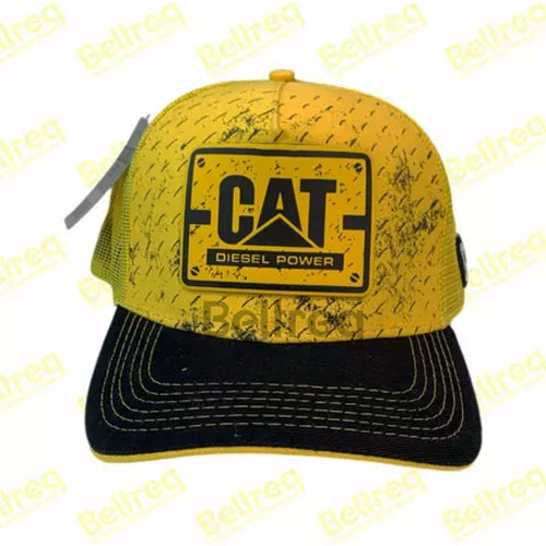 Boné Cat amarelo e preto logo amarelo central Diesel power frente Beltreq peças